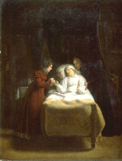 La duchesse d'Angoulême au lit de mort de l'Abbé Edgeworth ; : La mort du dernier confesseur de Louis XVI (autre titre)_0