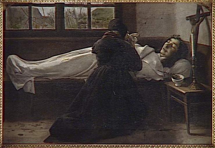 La Mère de l'artiste priant devant le corps de sa fille Madeleine_0
