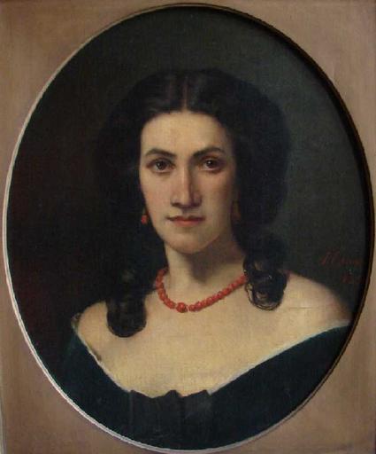 Portrait de femme au collier de corail_0