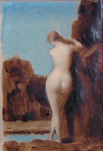 Femme nue se mirant dans l'eau ; La Fée aux roches_0