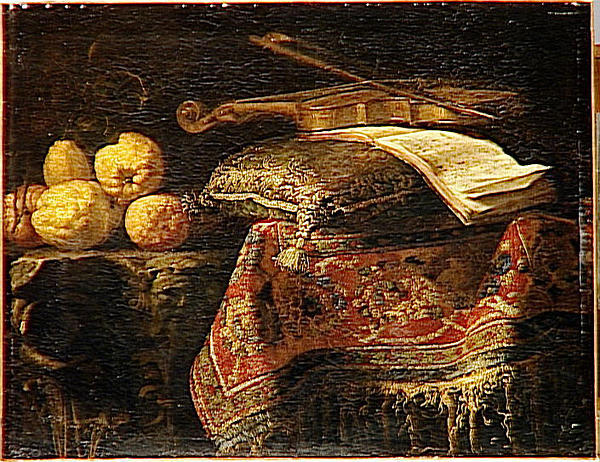 NATURE MORTE : CEDRATS ET VIOLON_0