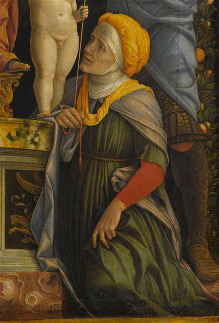 LA VIERGE ET L'ENFANT ENTOURES DE SIX SAINTS ET ADORES PAR GIAN-FRANCESCO II GONZAGA ; DITE LA VIERGE DE LA VICTOIRE_10