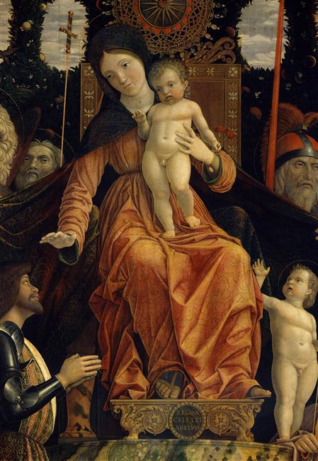 LA VIERGE ET L'ENFANT ENTOURES DE SIX SAINTS ET ADORES PAR GIAN-FRANCESCO II GONZAGA ; DITE LA VIERGE DE LA VICTOIRE_2