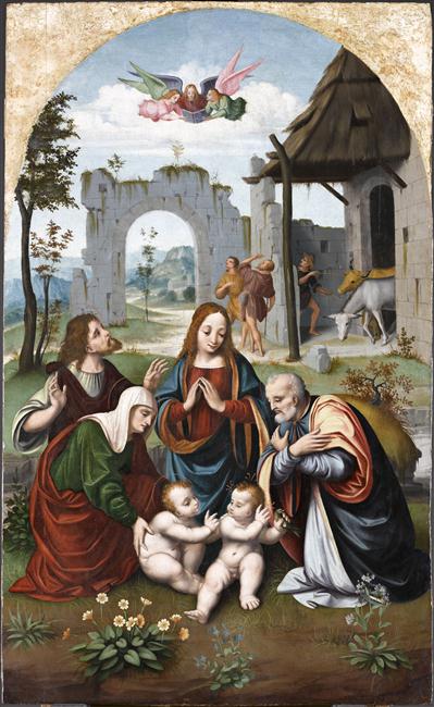 LA SAINTE FAMILLE AVEC SAINTE ELISABETH, SAINT JOACHIM ET LE PETIT SAINT JEAN-BAPTISTE_0