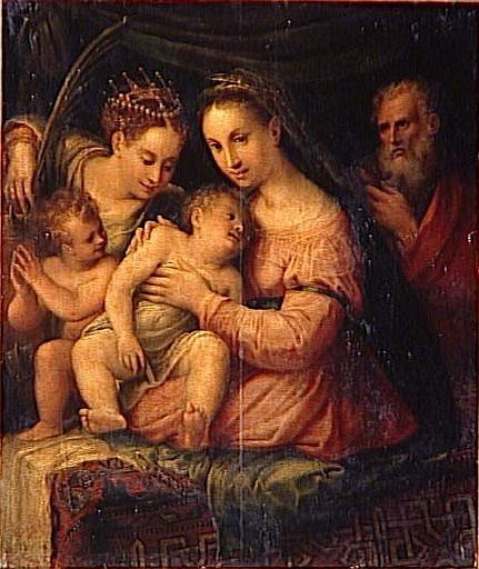 LA SAINTE FAMILLE AVEC SAINTE CATHERINE ET LE PETIT SAINT JEAN-BAPTISTE_0