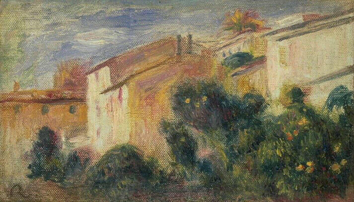 Vue du jardin de la villa ; La poste de Cagnes (ancien titre)_0