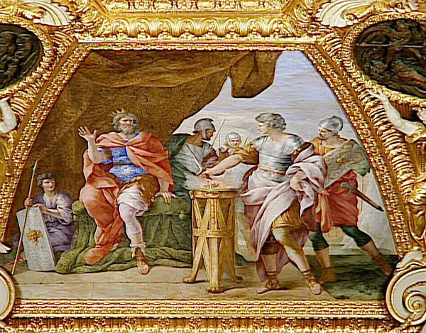 LA POESIE ET L'HISTOIRE CELEBRANT LES EXPLOITS DE ROME ; MUCIUS SCAEVOLA ; L'ENLEVEMENT DES SABINES ; LES DEPUTES DU SENAT APPORTANT LA POURPRE A CINCINNATUS ; LA CONTINENCE DE SCIPION_8