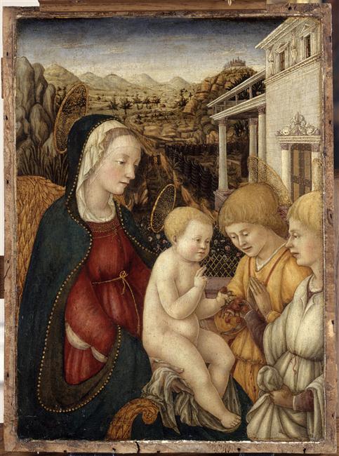 LA VIERGE ET L'ENFANT AVEC DEUX ANGES_0