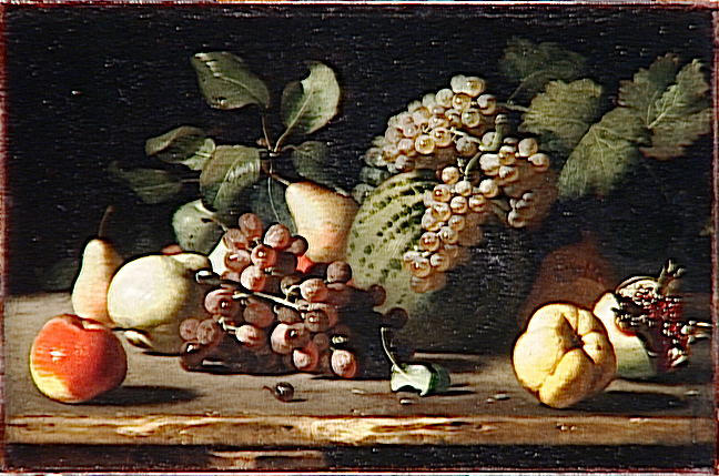 NATURE MORTE AUX RAISINS ET A LA GRENADE_0