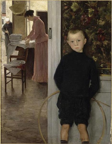 ENFANT ET FEMMES DANS UN INTERIEUR_0