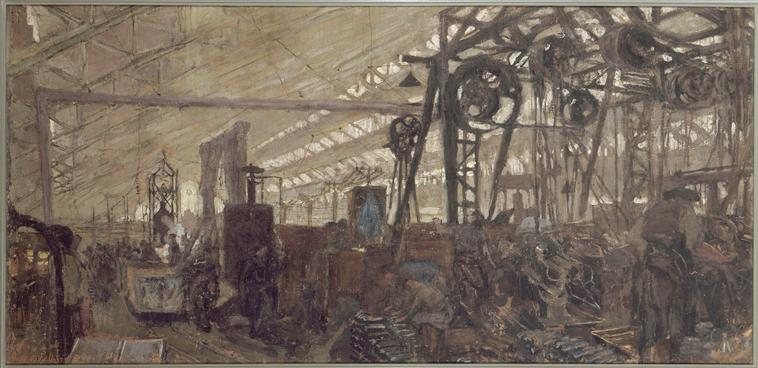 Usine de fabrication d'armement à Lyon : la forge ; Usine de fabrication d'armement : la forge (autre titre), Édouard Vuillard, 1916 vers,1917 ou