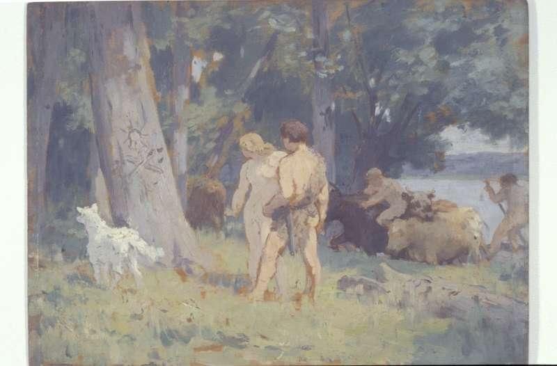 LE SIGNE, COUPLE DECHIFFRANT UN SIGNE SUR UN ARBRE_0