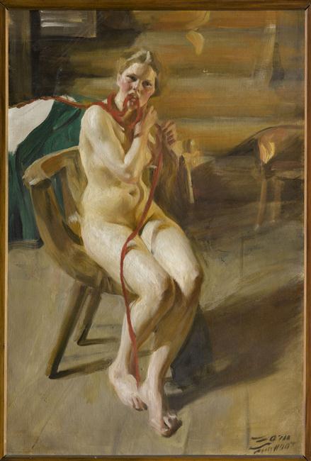 FEMME NUE SE COIFFANT_0