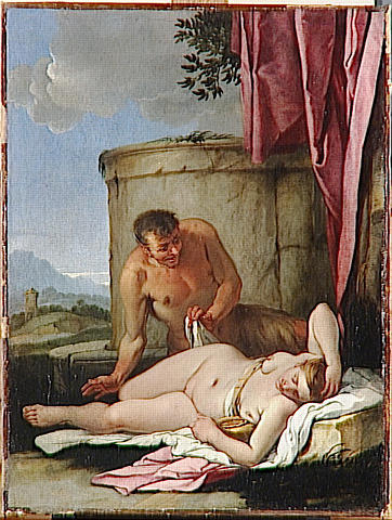 SATYRE EPIANT UNE NYMPHE ; dit aussi JUPITER ET ANTIOPE_0