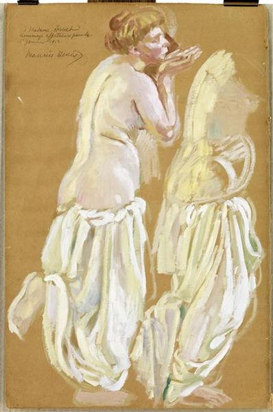 Etudes pour la femme de la source, panneau de l'âge d'or_0