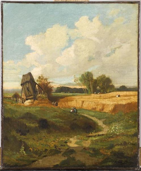 Moulin et champ de blé_0
