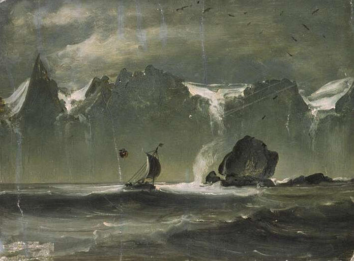UN BATEAU OTRING SOUS LA MONTAGNE LES SEPT SOEURS_1