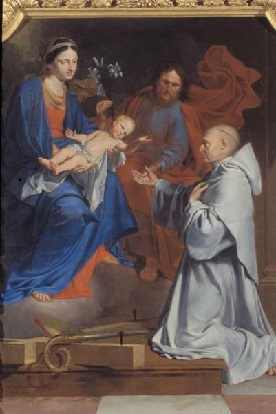SAINT BERNARD DEVANT LA VIERGE, L'ENFANT ET SAINT JOSEPH_0