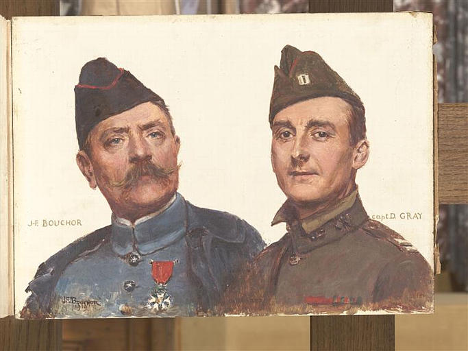 Double portrait de Joseph Félix Bouchor et son ami le capitaine David Gray_0