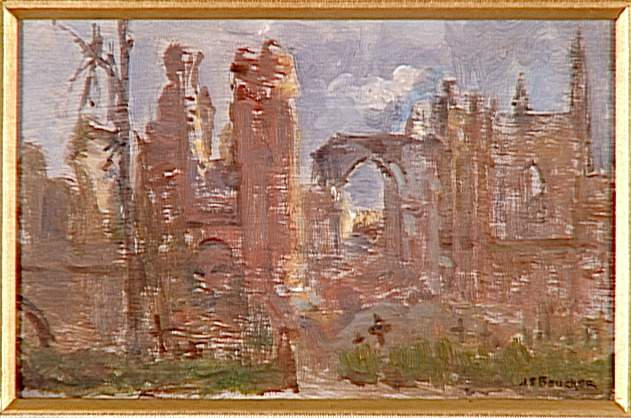 Eglise de Nieuport, en ruines, novembre 1915_0