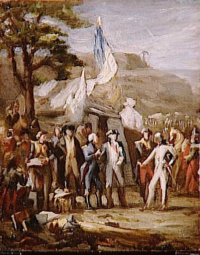 Washington, Rochambeau, La Fayette et leur état major à Yorktown_0