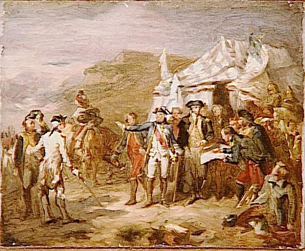 Washington, Rochambeau, La Fayette et leur état major à Yorktown_0