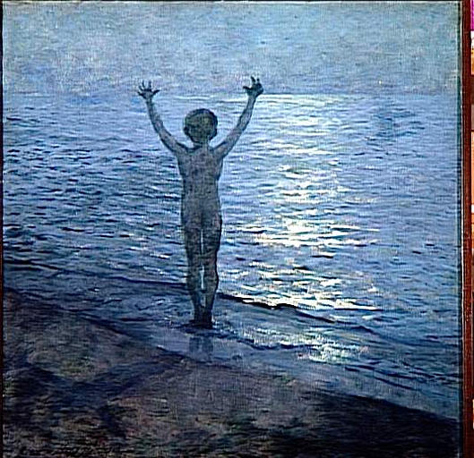 L'enfant au bord de la mer, Thomas Alexander Harrison, 4e quart 19e siècle