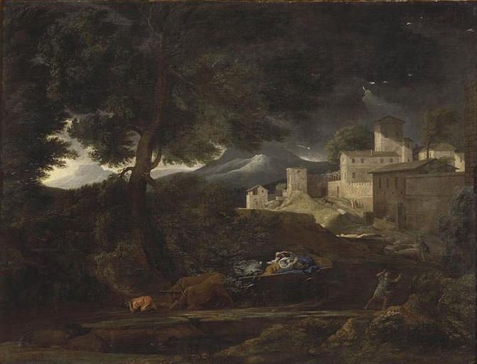 L'ORAGE.DIT PAYSAGE A L'ARBRE FOUDROYE_0