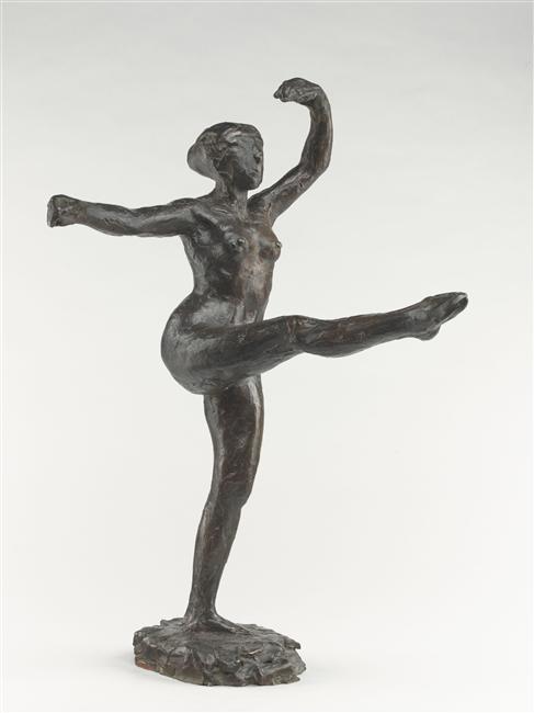 DANSEUSE, POSITION DE QUATRIEME DEVANT SUR LA JAMBE GAUCHE, TROISIEME ETUDE_0