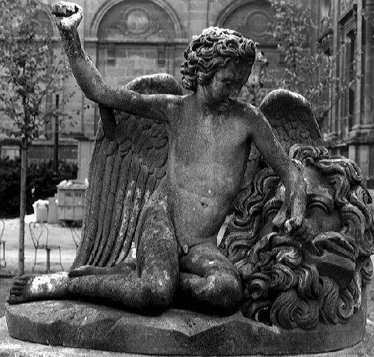 Le génie de la sculpture dégrossissant le masque de Jupiter_0