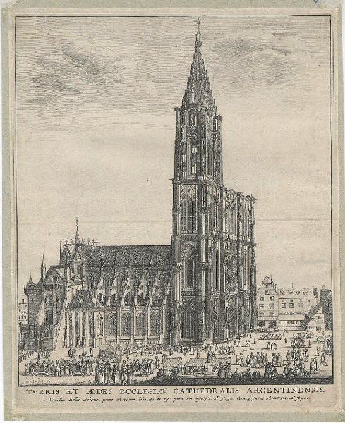 Cathédrale de Strasbourg, côté nord ; Turris et aedes ecclesiae cathedralis argentinensis_1