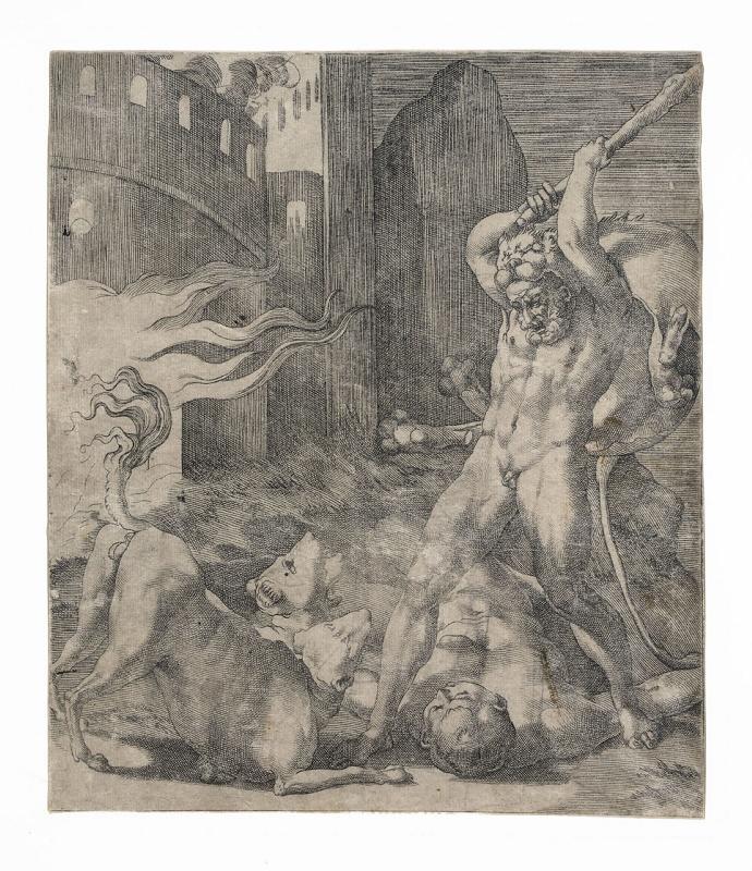 Les travaux d'Hercule ; Hercule et Cerbère, Giovanni Jacopo Caraglio, 1524,1525