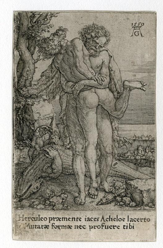 Les travaux d'Hercule : Hercule luttant contre le dieu-fleuve Achéloos_0