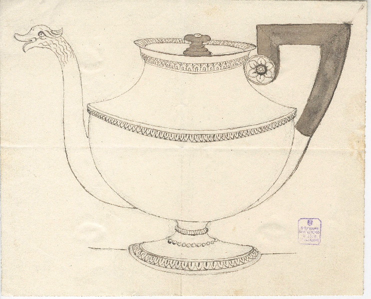 Théière ; Cafetière ; Dessin d'orfèvrerie_0