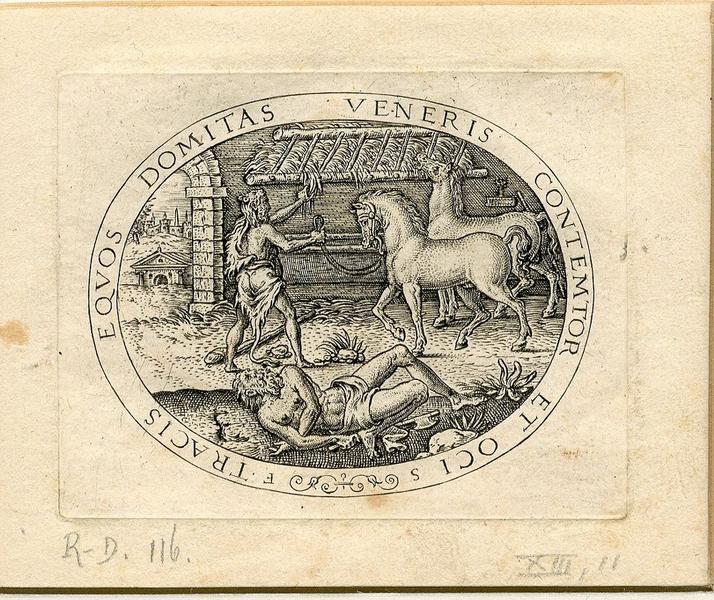 Suite de sujets mythologiques ; Hercule enlève les chevaux de Diomède_0