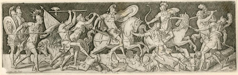 Combats et triomphes : Autre combat de cavaliers et de fantassins_0