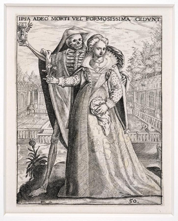 Emblemata saecularia (planche 50) ; IPSA ADEO MORTI VEL FORMOSISSIMA CEDUNT_0