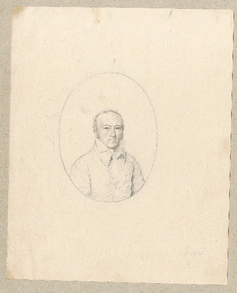 Portrait de Jacques-Frédéric Kirstein, père ; Album de dessins d'orfèvrerie, Beyer