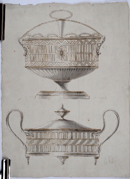 Confiturier (?) ; Corbeille à fruits (?) ; Récipient couvert (?) ; Dessin d'orfèvrerie (?)_0