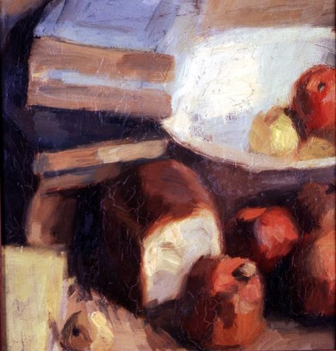 Nature morte, pain et fruits_0