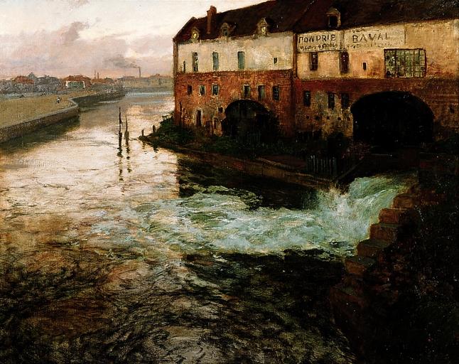 Vieille fabrique sur la Somme (soir)_0