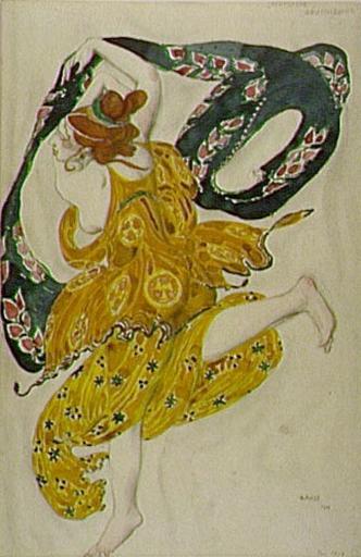 Ballet de Diaghilev - Béotienne ; Dessin de costume pour 'Narcisse', Paris (Sous-titre)_0