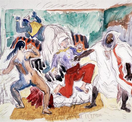 Légionnaire poignardé par un algérien ; Scène arabe (Titre attribué)_0