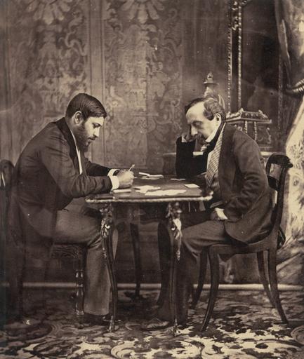 Onésipe Aguado jouant aux cartes avec un ami_0