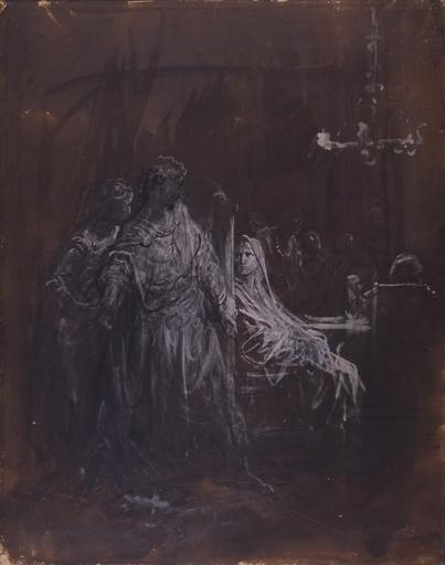 L'apparition du spectre de Banquo ; Projet d'illustration pour 'Macbeth' de Shakespeare (Sous-titre)_0
