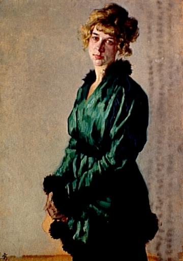 Etude de femme ; Miss Mary in smaragdgrüner Jacke (Titre attribué)_0