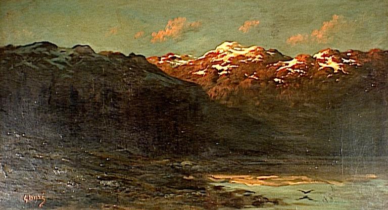 Coucher de soleil dans les Alpes, Gustave Doré, 1849-1851