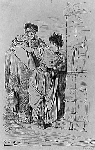 Homme et femme du peuple à la fontaine_0