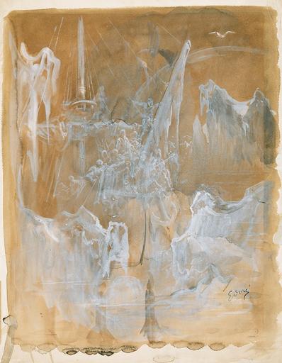 Navire pris dans les glaces ; Navire parmi des icebergs (Ancien titre) ; Projet d'illustration pour 'The Rime of the Ancient Mariner' de Samuel Coleridge (Sous-titre)_0