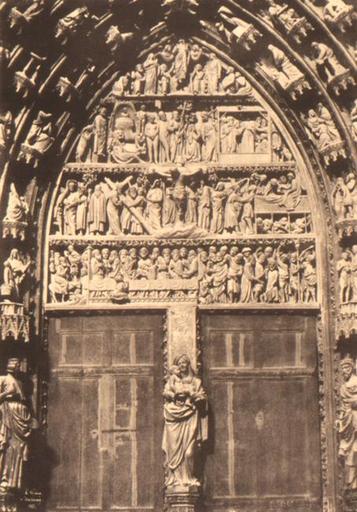 Cathédrale de Strasbourg, portail central., Henri Le Secq, 1851